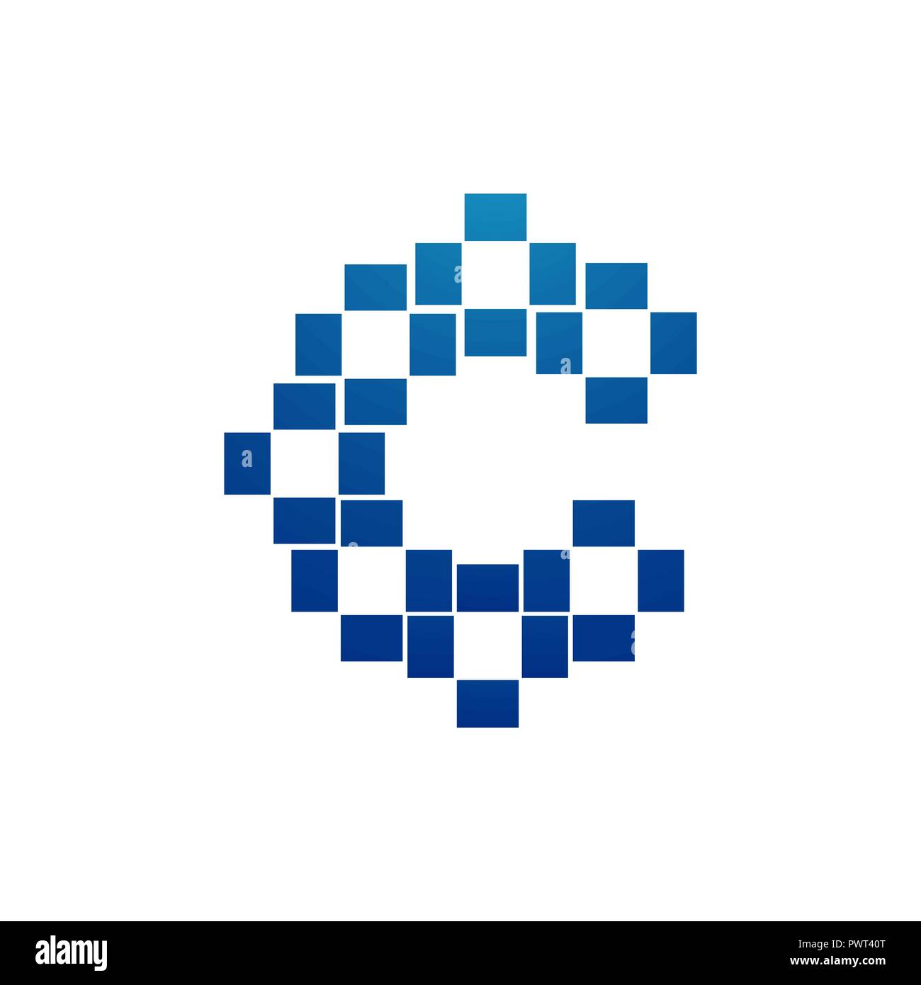 Letter C pixel logo. Alphabet logotype vector design Stock Vector Image ...