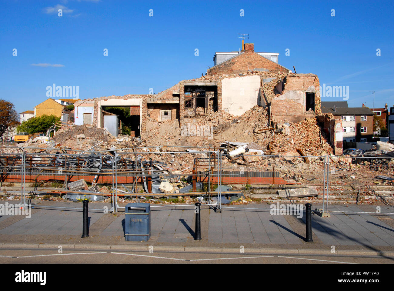 Ruins of building after arson attack, Southsea, Portsmouth, England, 2011 Stock Photo