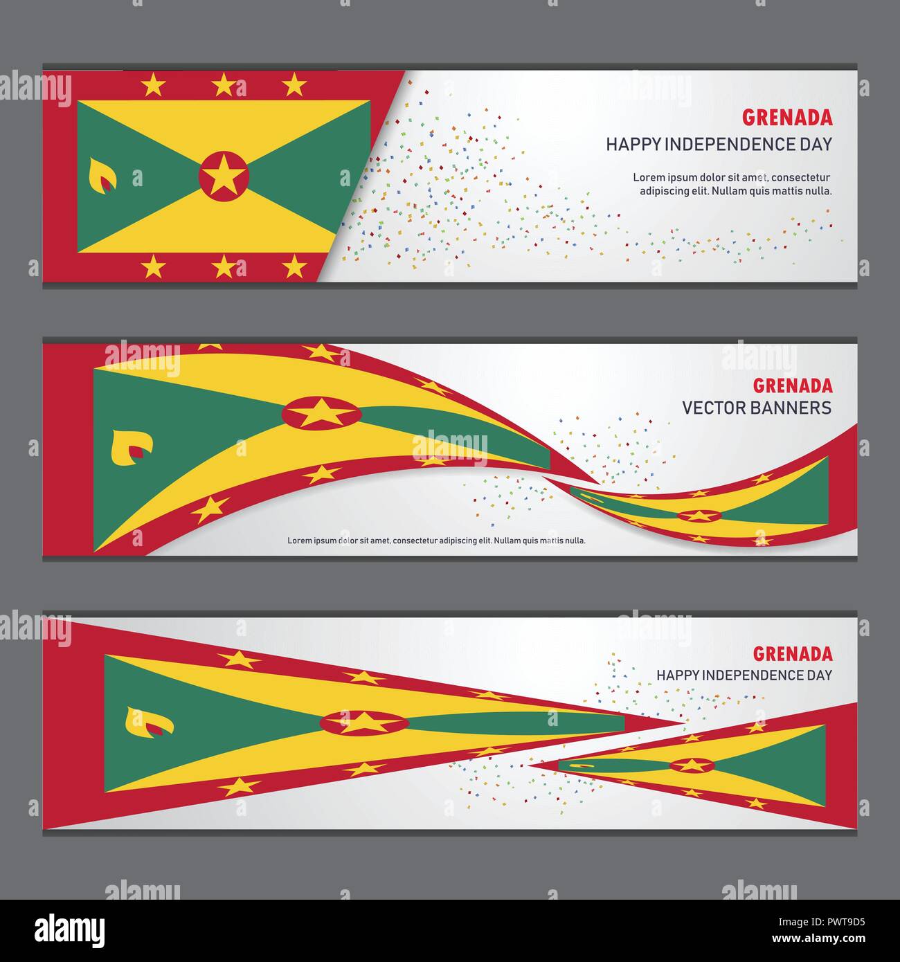 Grenada independence day abstract background design banner and flyer, postcard, landscape, celebration vector illustration Stock Vector