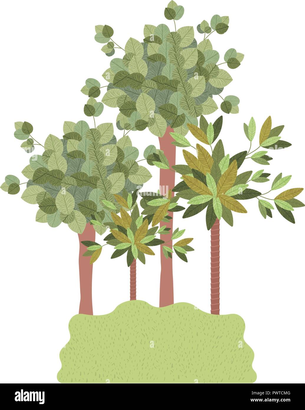 trees plants landscape scene isolated icon Stock Vector Image & Art - Alamy