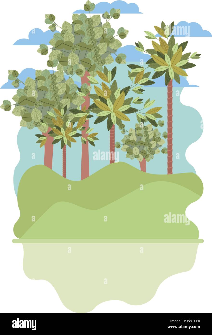 trees plants landscape scene isolated icon Stock Vector Image & Art - Alamy