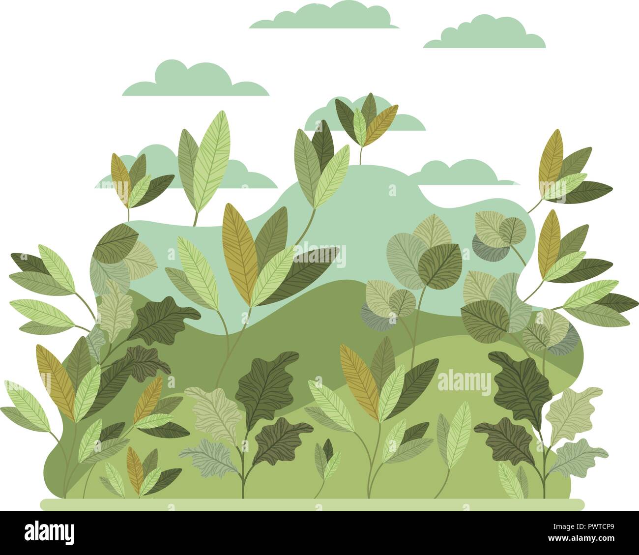 trees plants landscape scene isolated icon Stock Vector Image & Art - Alamy