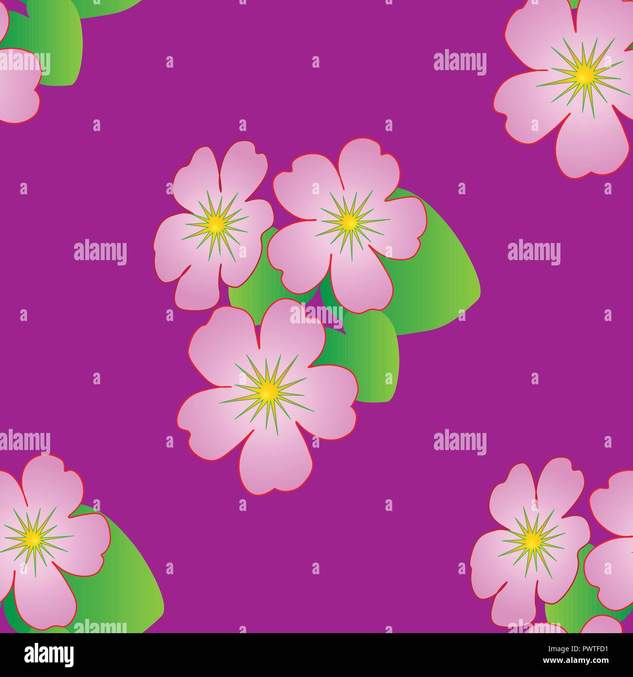 Seamless floral pattern with tropical flowers, Vector illustration ...