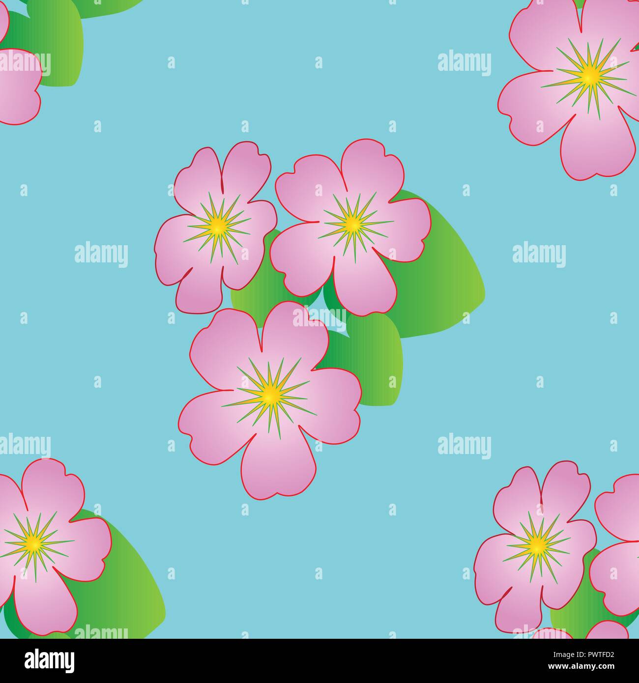 Seamless floral pattern with tropical flowers, Vector illustration ...