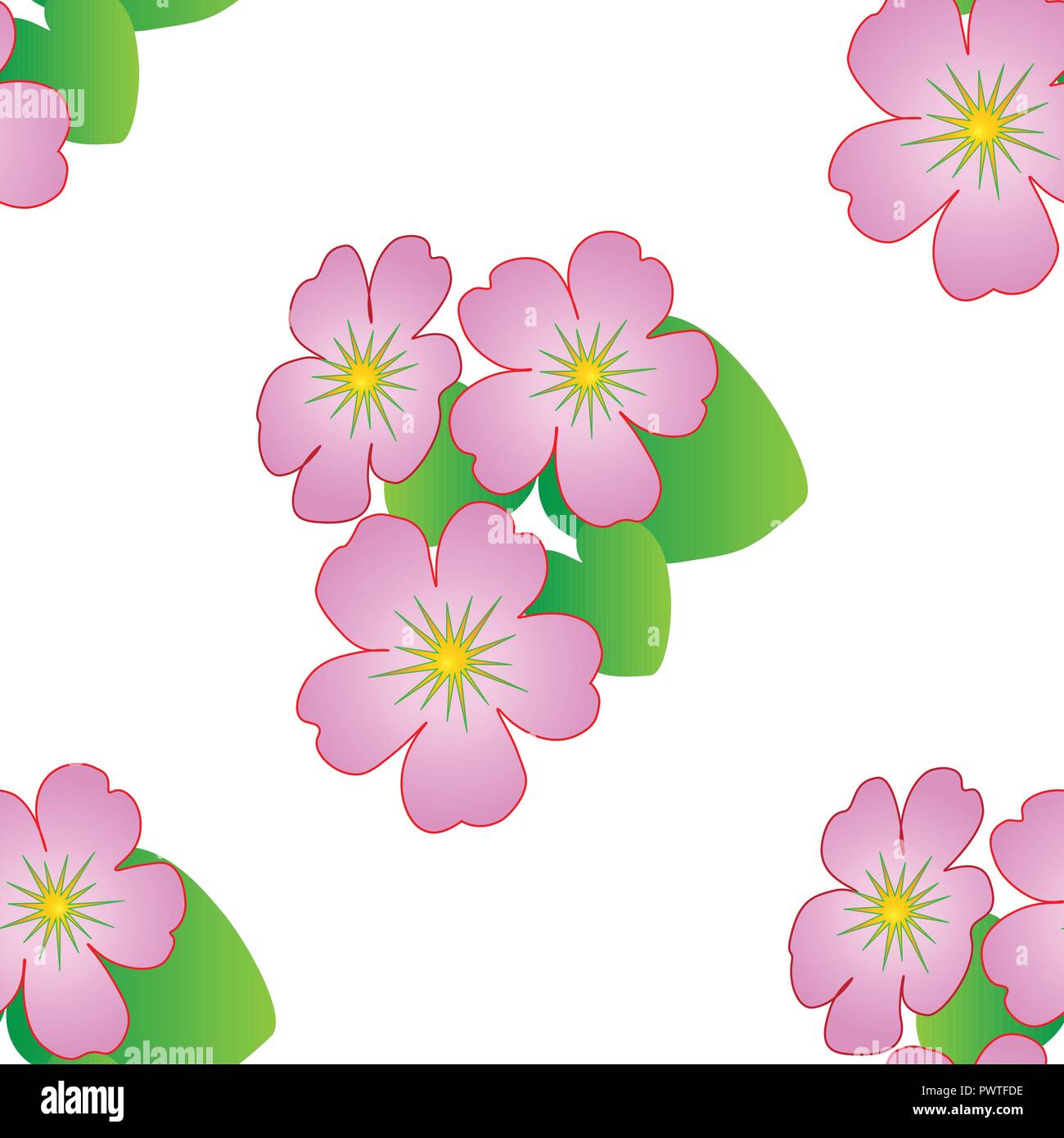 Seamless floral pattern with tropical flowers, Vector illustration ...