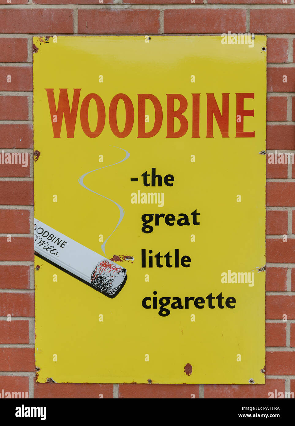Vintage Woodbine sign Stock Photo
