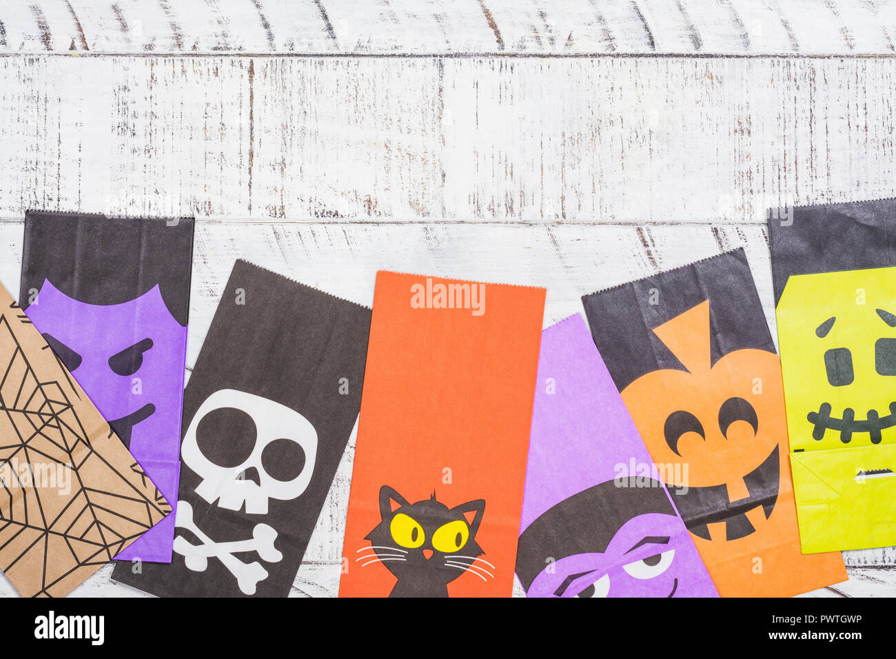 Halloween paper bags for candies Stock Photo Alamy