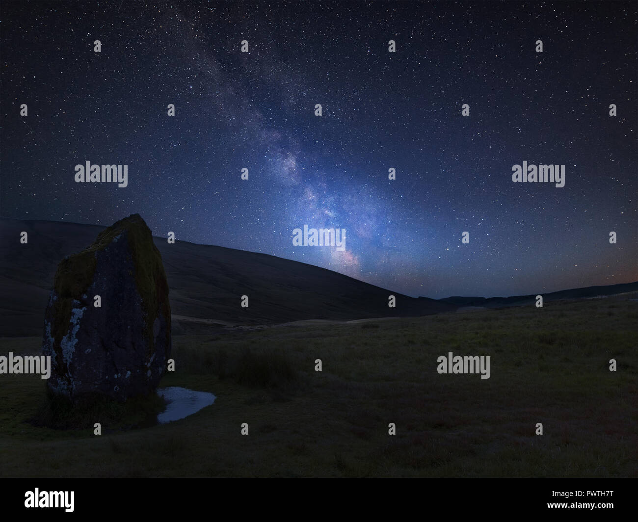 Stunning vibrant Milky Way composite image over landscape of Ancient ...