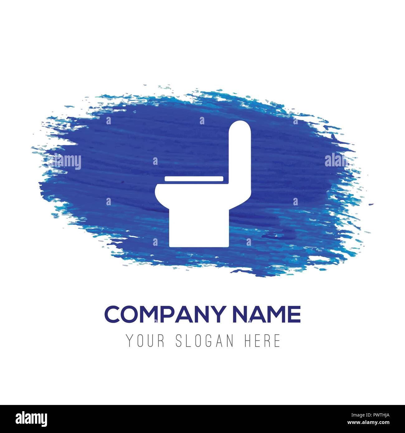 Toilet Icon - Blue watercolor background Stock Vector Image & Art - Alamy