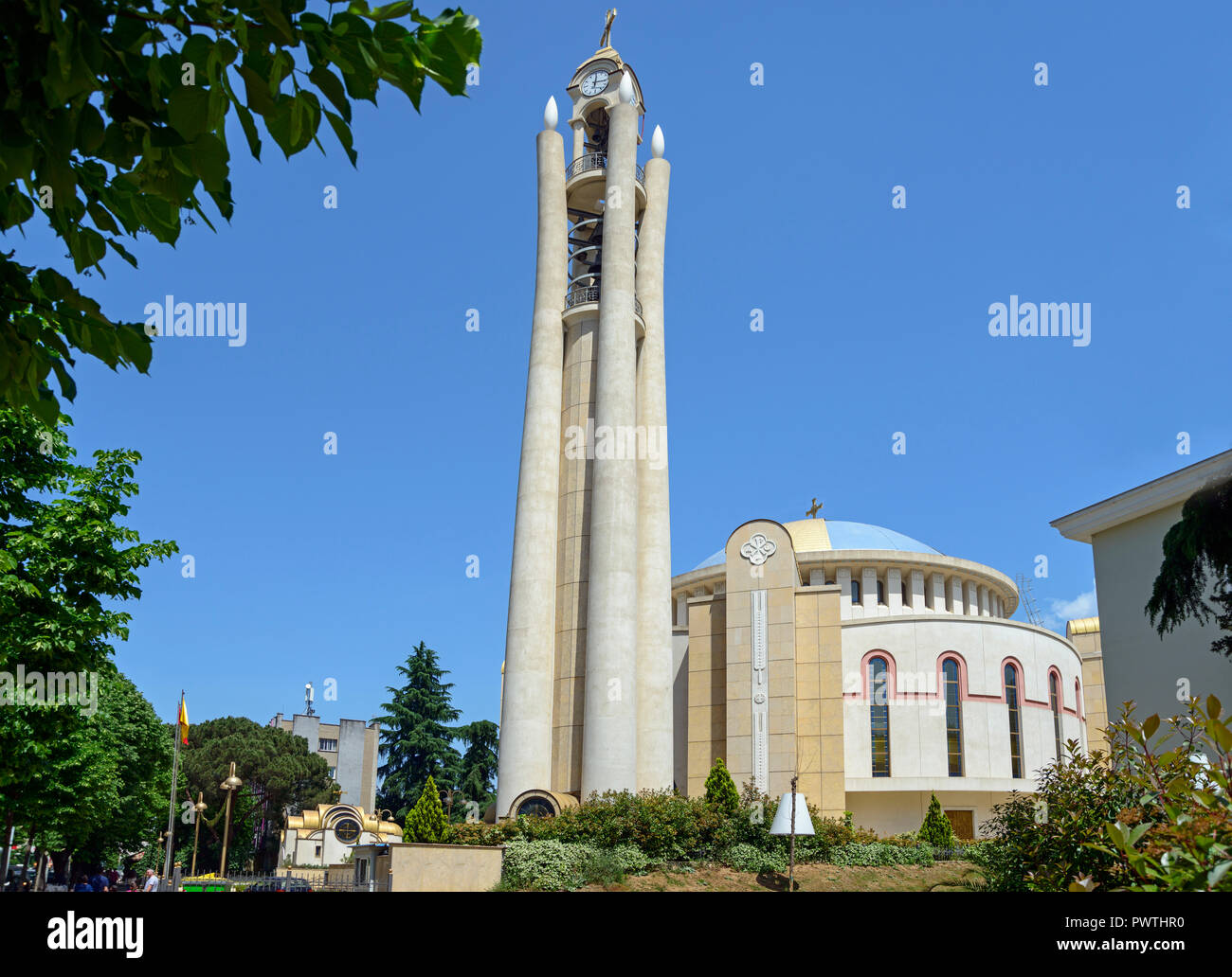 Orthodox Cathedral of Resurrection, Cathedral of the Resurrection of Christ, Katedralja e Ringjalljës së Krishtit, Tirana Stock Photo