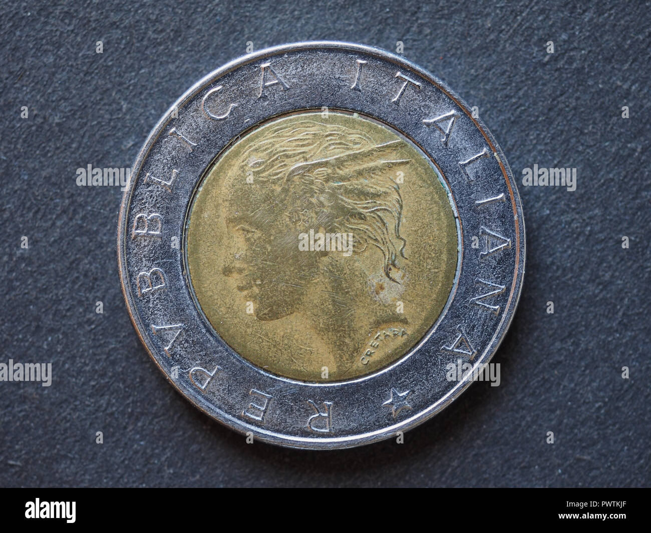 500 liras coin money itl currency of italy stock photo alamy