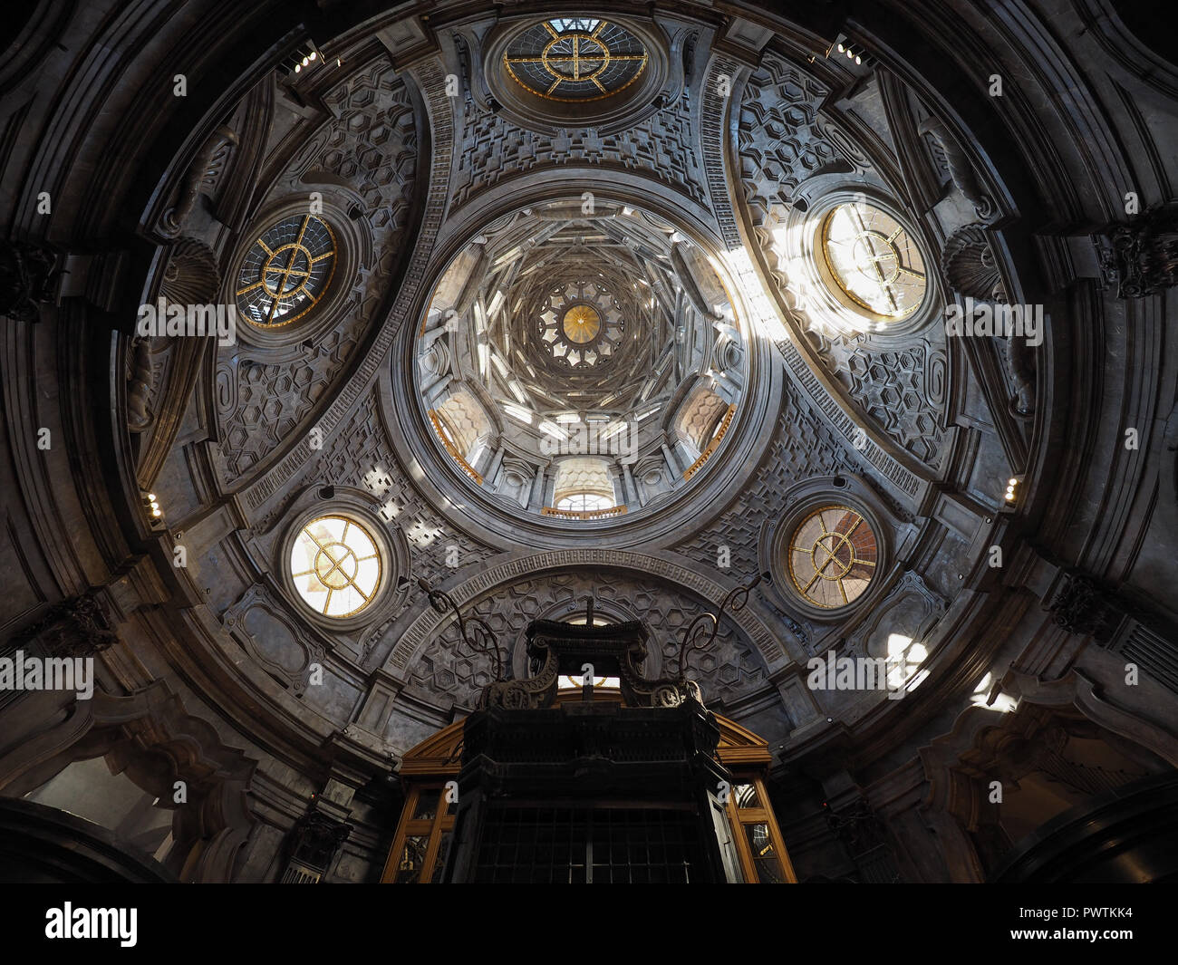 TURIN, ITALY CIRCA OCTOBER 2018 Cupola cappella della Sindone