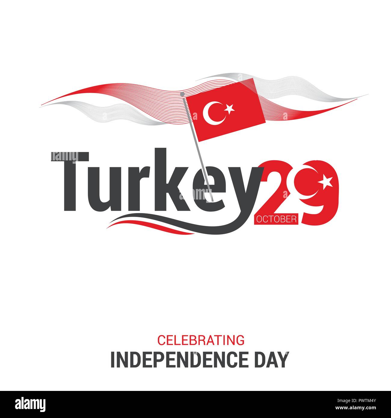 Turkey Independence day design card vector Stock Vector