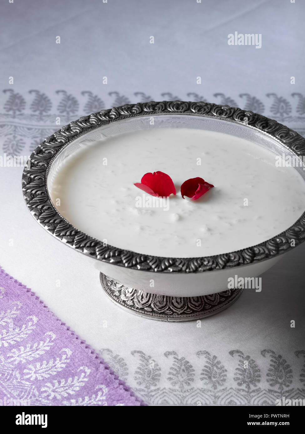 KHEER, A TRADITIONAL INDIAN DESSERT MADE FROM RICE AND MILK Stock Photo
