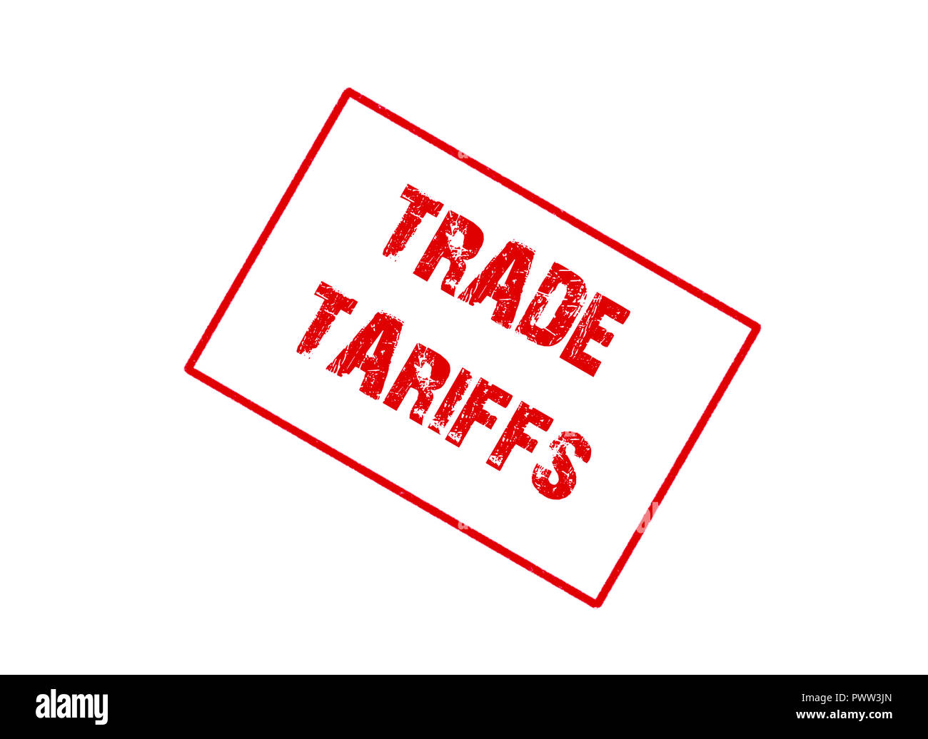 Trade tariffs rubber stamp Stock Photo
