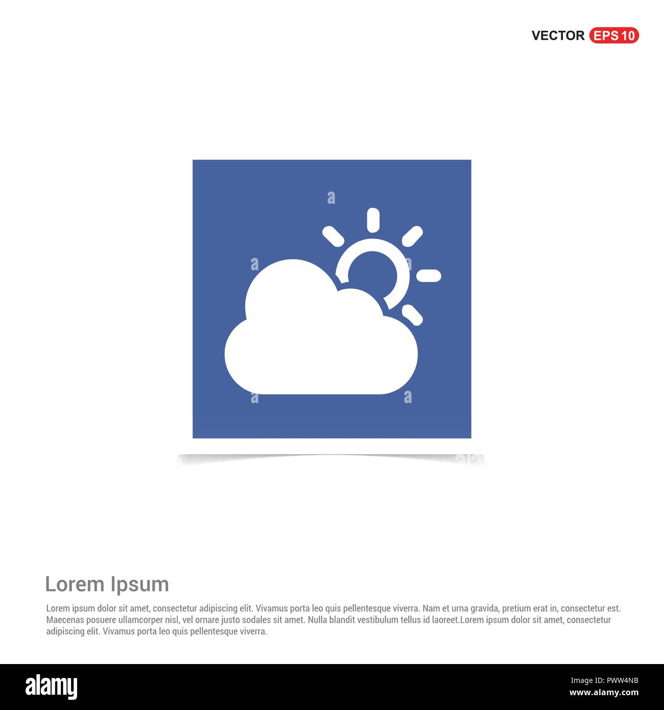 Sun Cloud Icon - Blue photo Frame Stock Vector Image & Art - Alamy