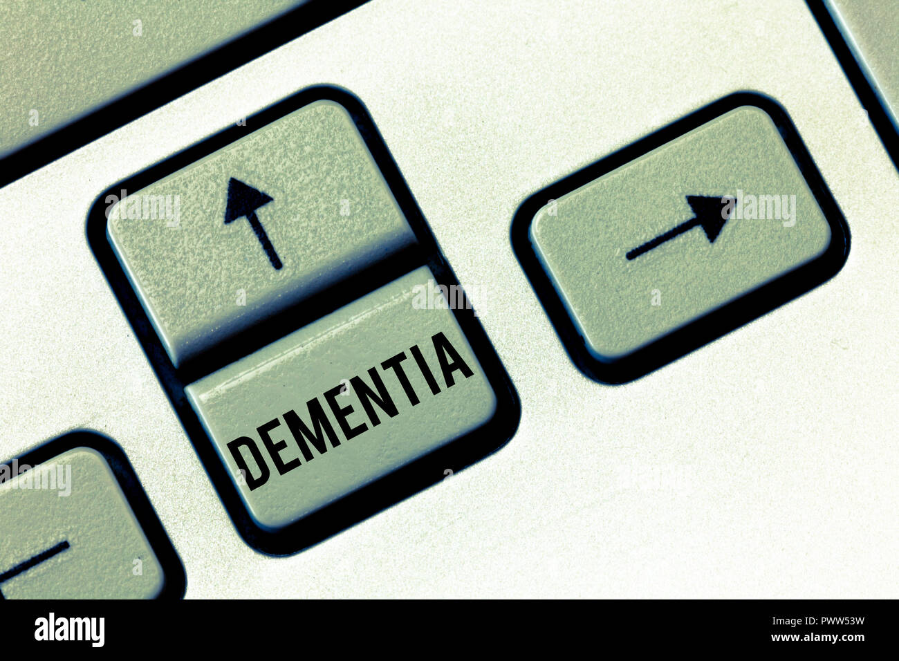 Handwriting text Dementia. Concept meaning Impairment in memory Loss of