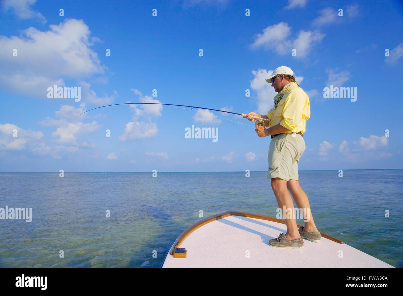 Saltwater fly fishing Stock Photo