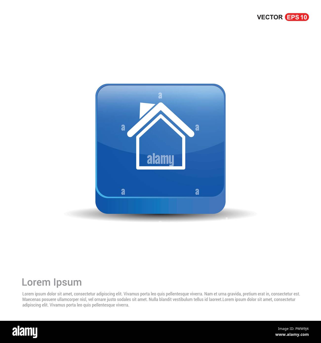 Home Icon - 3d Blue Button Stock Vector Image & Art - Alamy