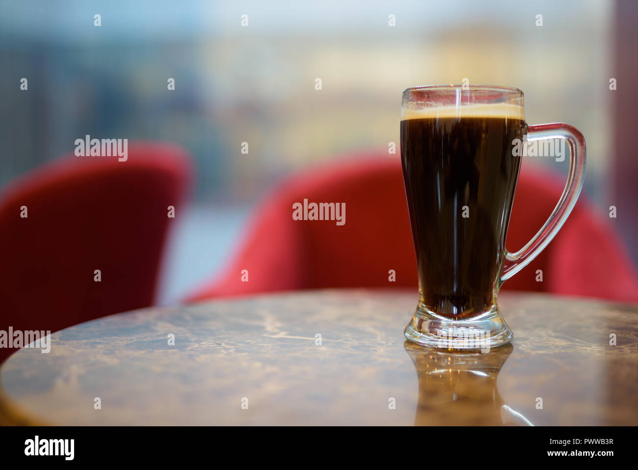 Close-Up Of Black Coffee With Shallow Depth Of Field Stock Photo