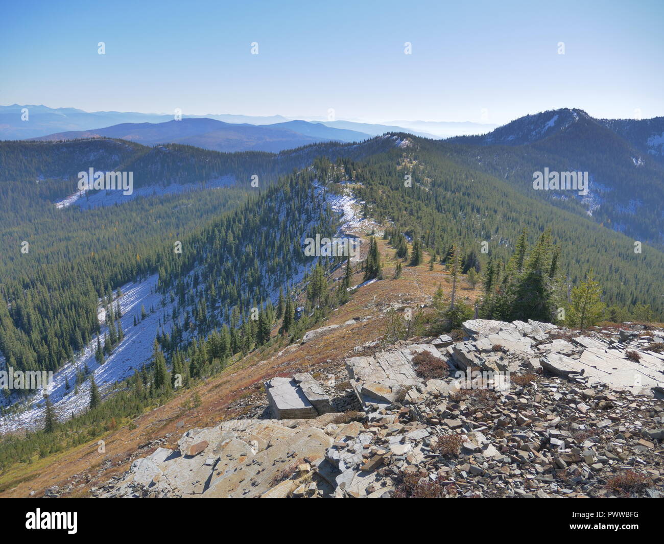 Summit of Mount Thompson in Creston Valley Stock Photo Alamy