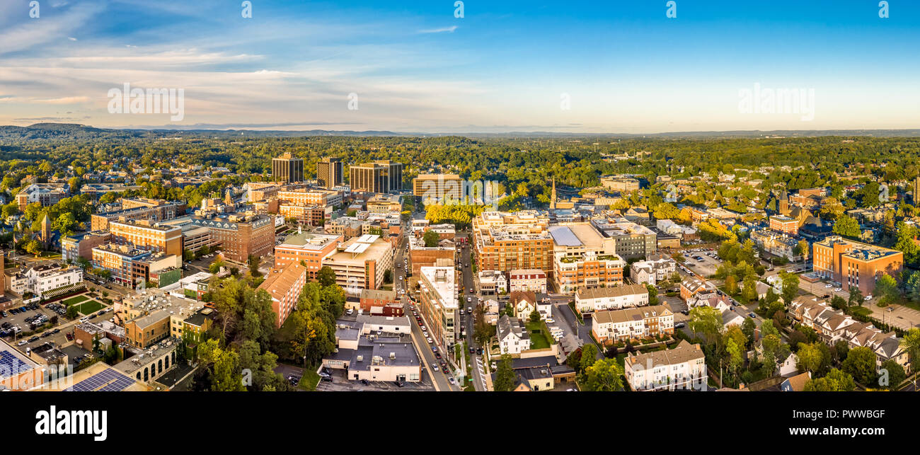 Aerial cityscape of Morristown, New Jersey Stock Photo