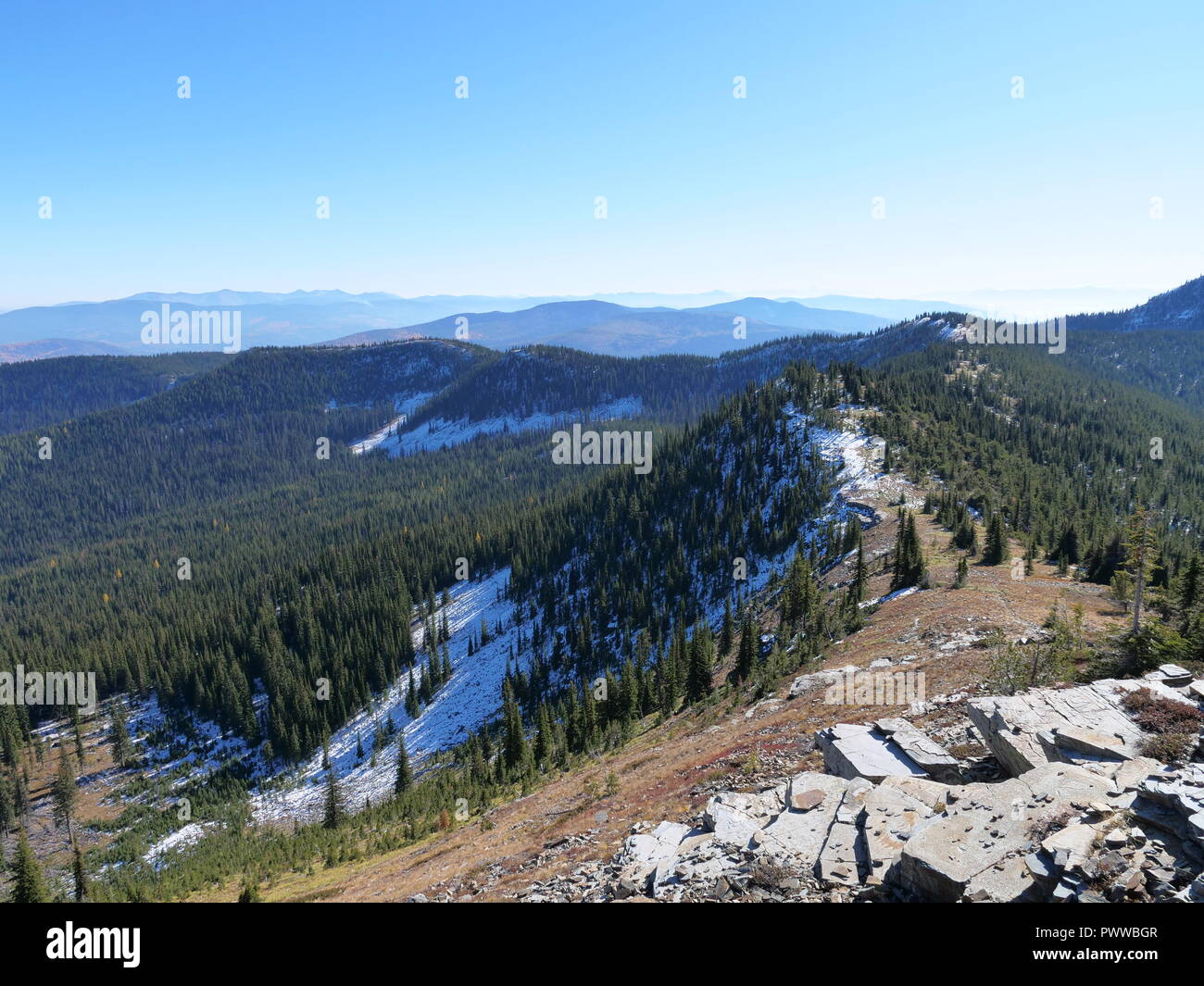 Summit of Mount Thompson in Creston Valley Stock Photo Alamy
