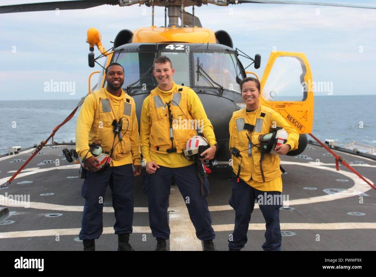 Landing Safety Officers Ensign Avierre Conner, Ensign Michael Gagen and