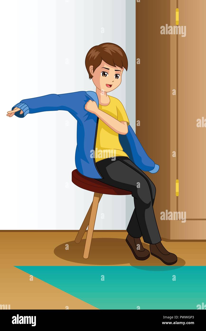 A vector illustration of Boy Wearing Clothes Stock Vector Image