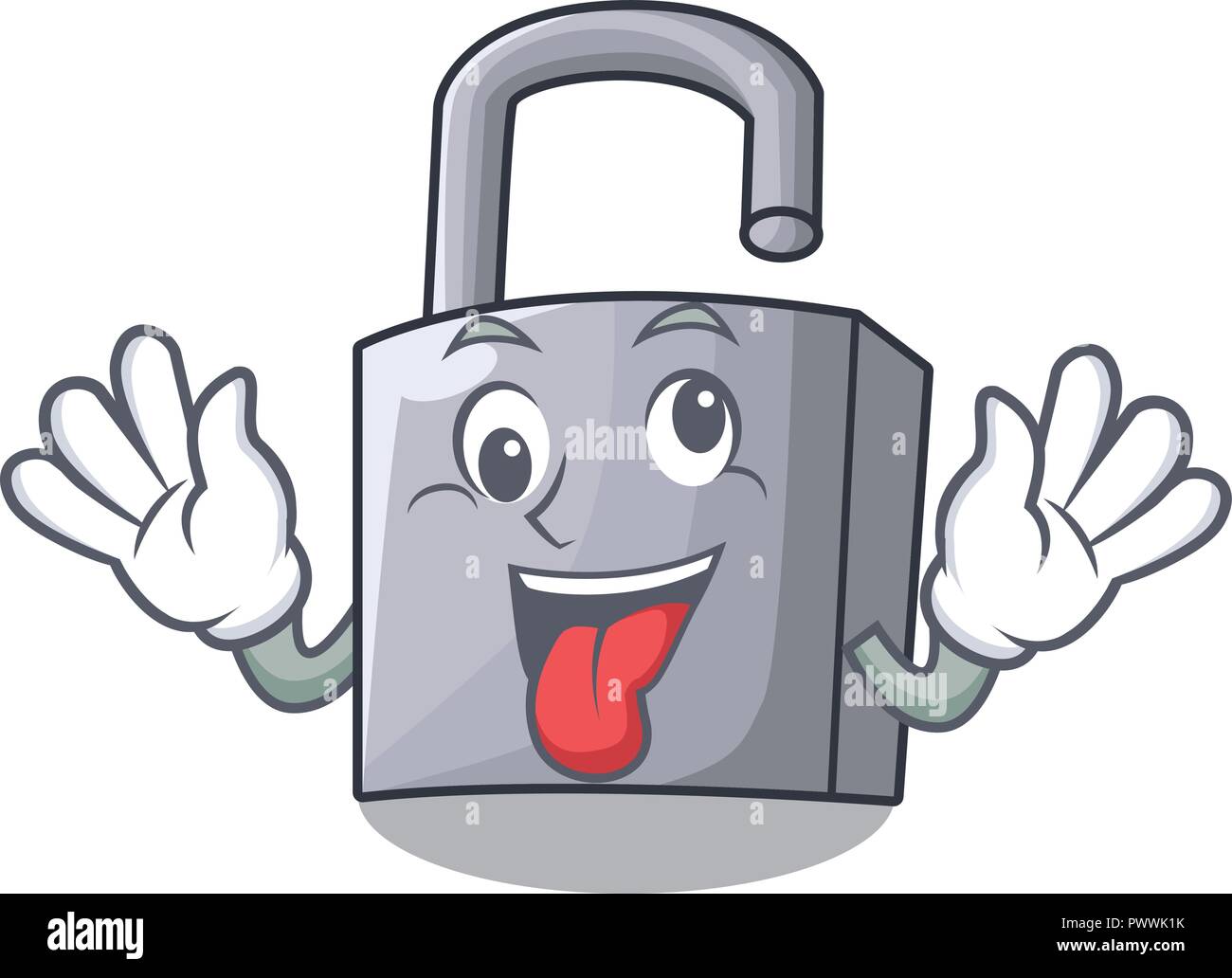 Crazy new metal padlock isolated on mascot Stock Vector Image & Art - Alamy
