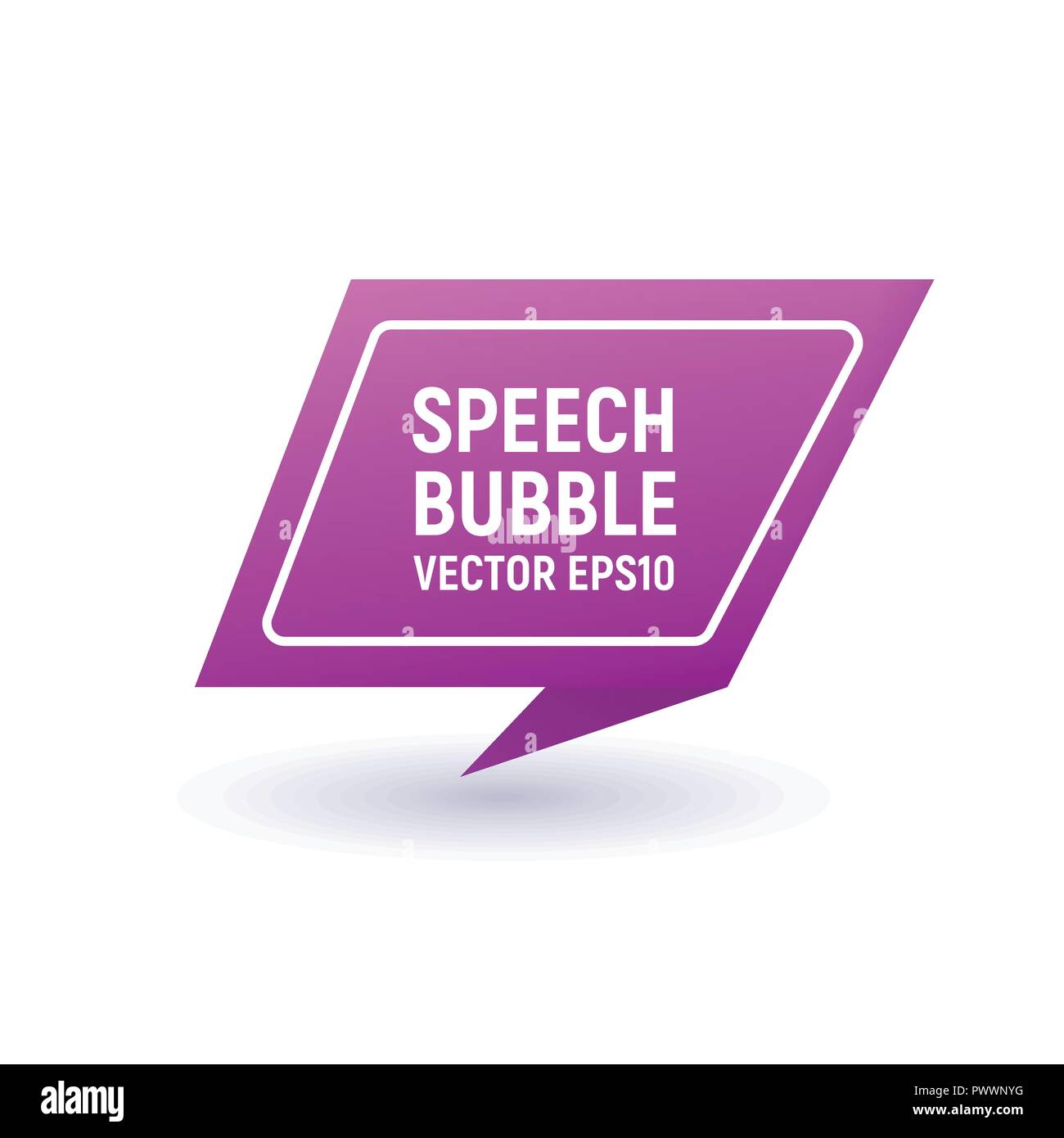 Bubble speech pink. Vector illustration. 3d icon. Modern design. Stock Vector