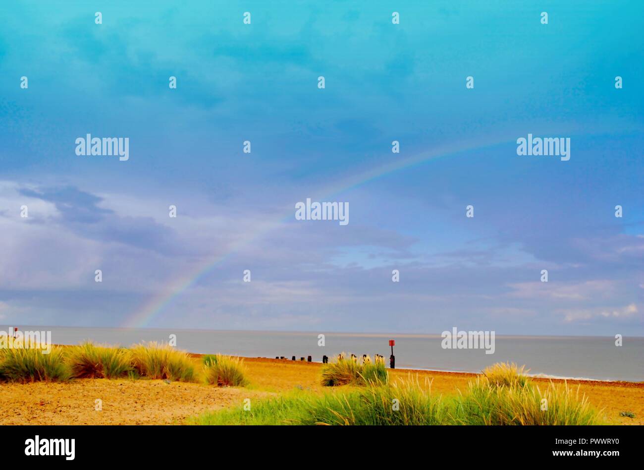 Rainbow beach Stock Photo