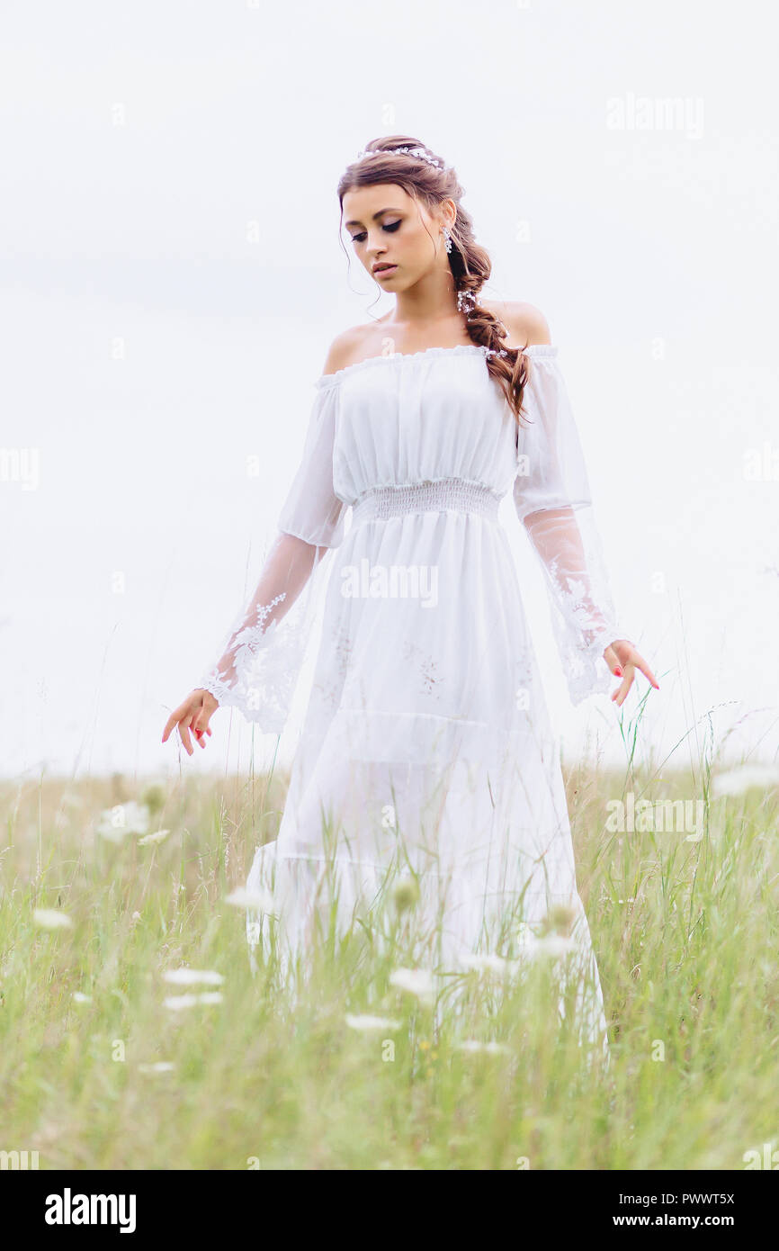 young girl white dress