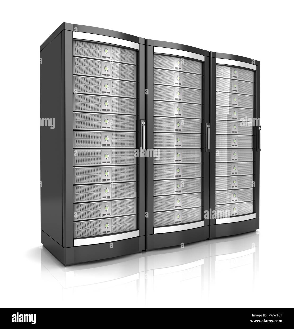 Computer network server room 3d Black and White Stock Photos & Images ...