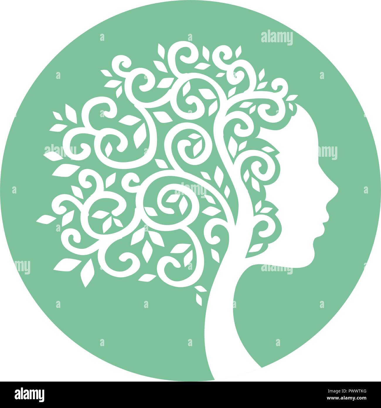 Tree Woman Logo Stock Vector Image Art Alamy
