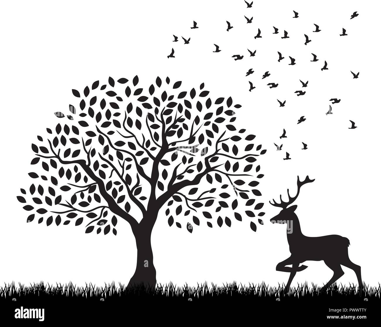 forest deer, vector logo icon Stock Vector Image & Art - Alamy