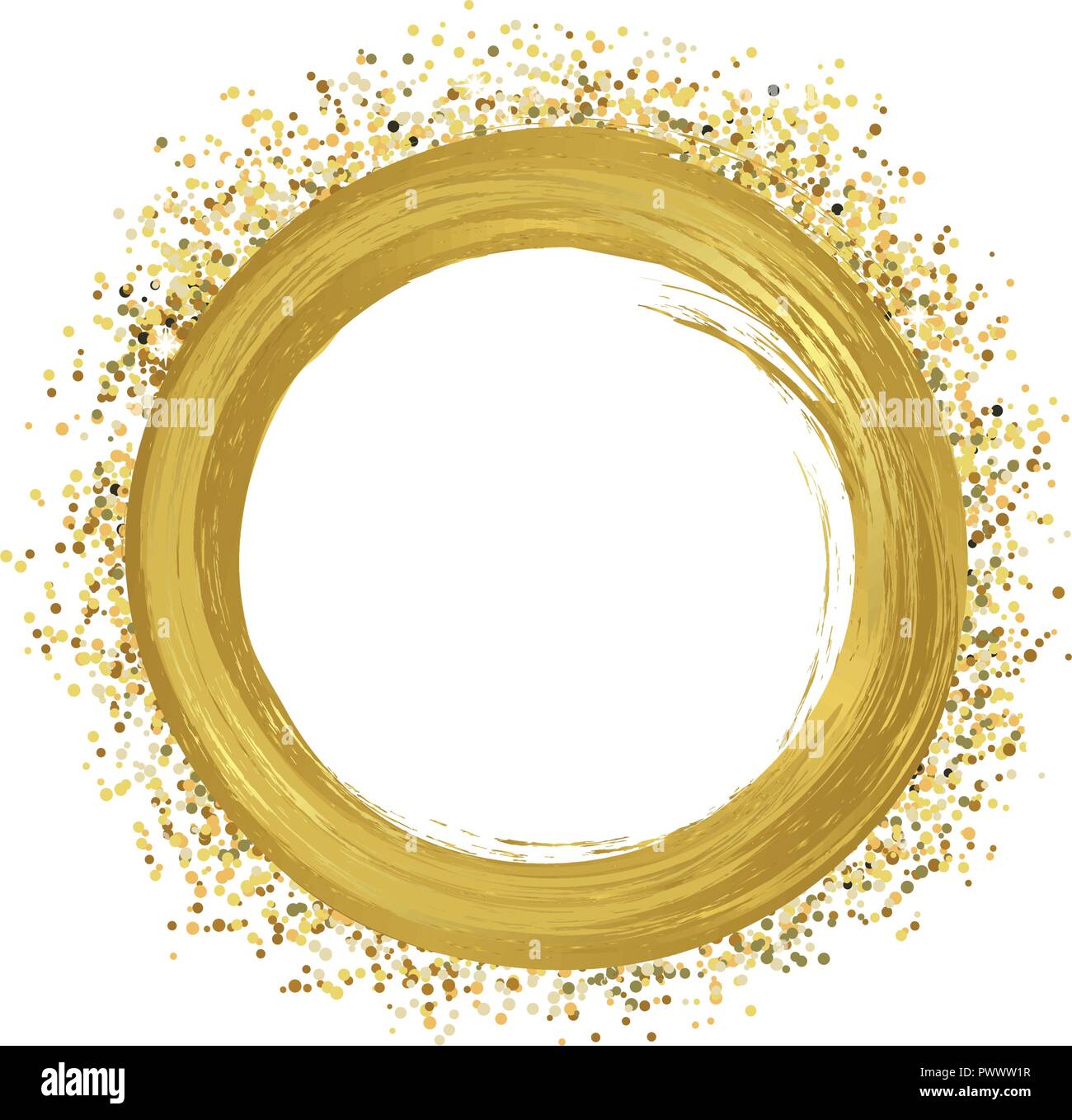 gold paint and glitters Stock Vector
