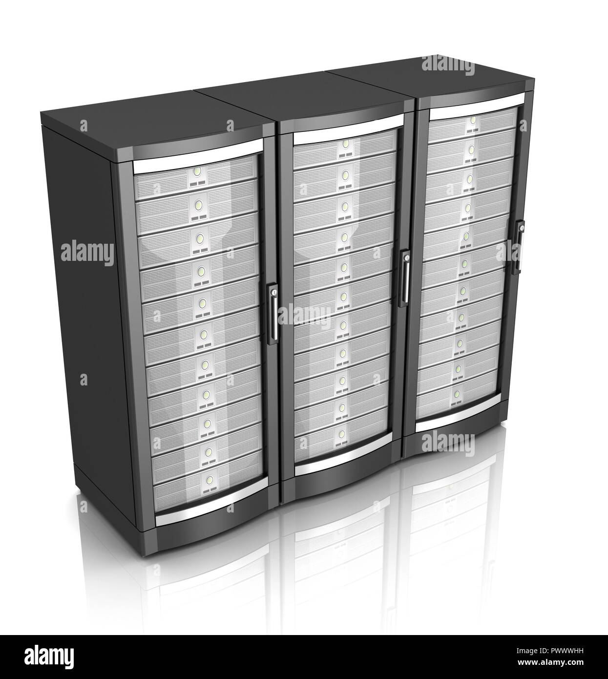 Computer network server room 3d Black and White Stock Photos & Images ...