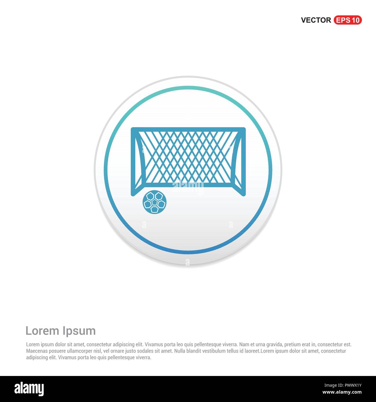 Soccer Goal Icon - white circle button Stock Vector Image & Art - Alamy