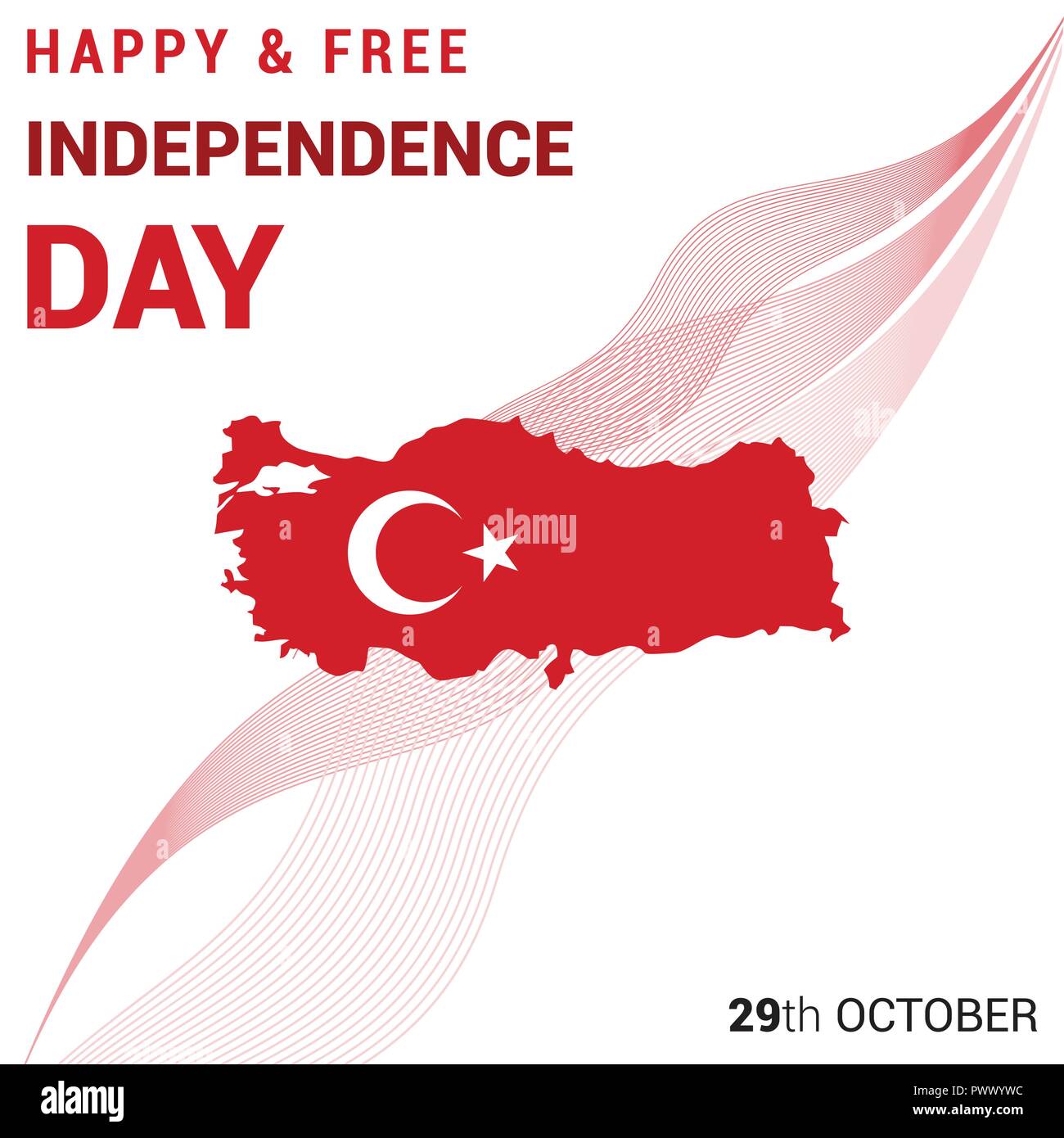 Turkey Independence Day Design Card Vector Stock Vector Image Art Alamy