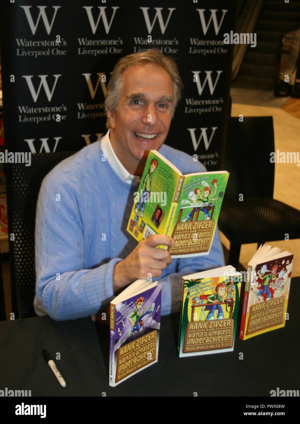 Liverpool Uk American actor Henry Winkler signs copies of his childrens
