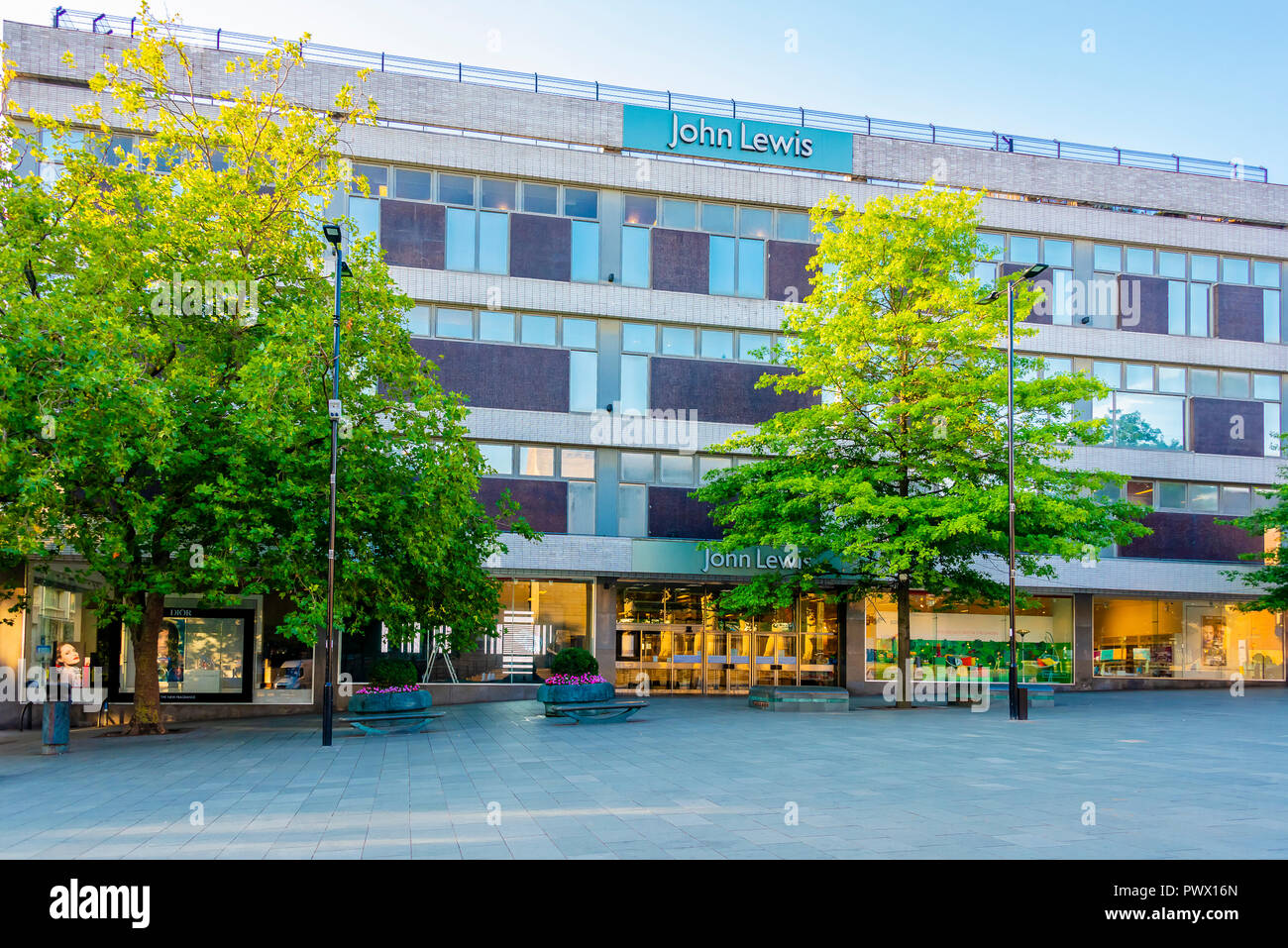 John Lewis store frontage opposite Sheffield City Hall Stock Photo Alamy