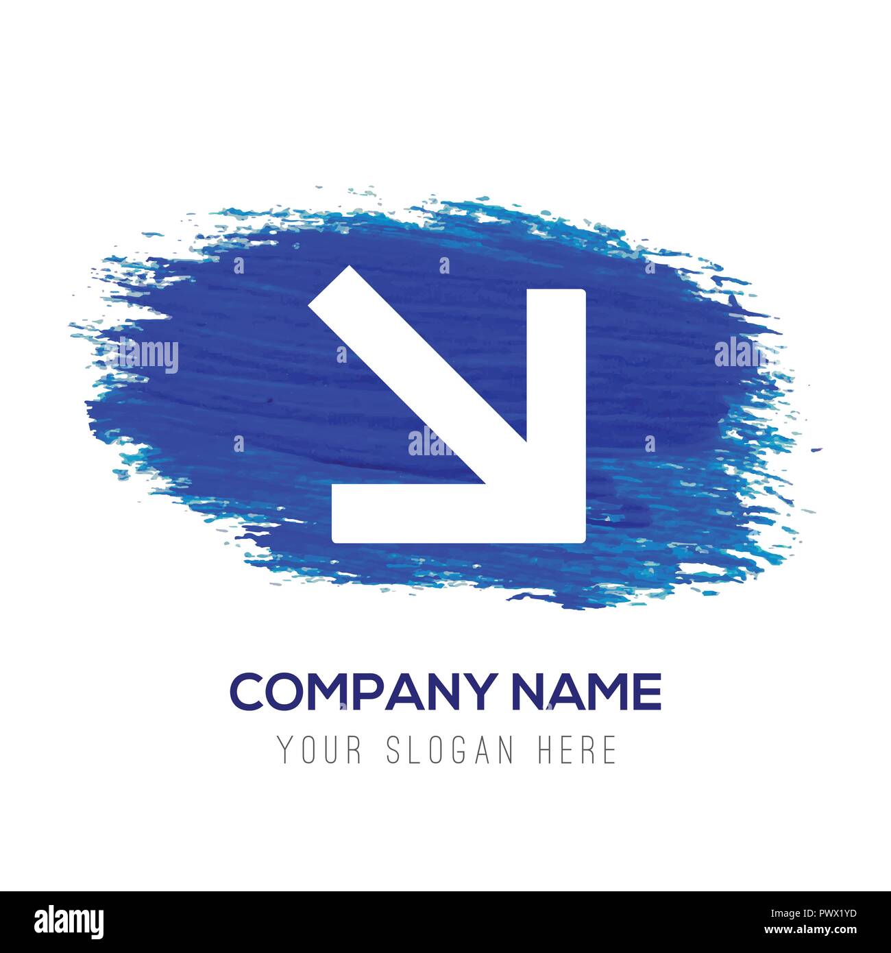 Down Arrow Icon - Blue watercolor background Stock Vector Image & Art ...