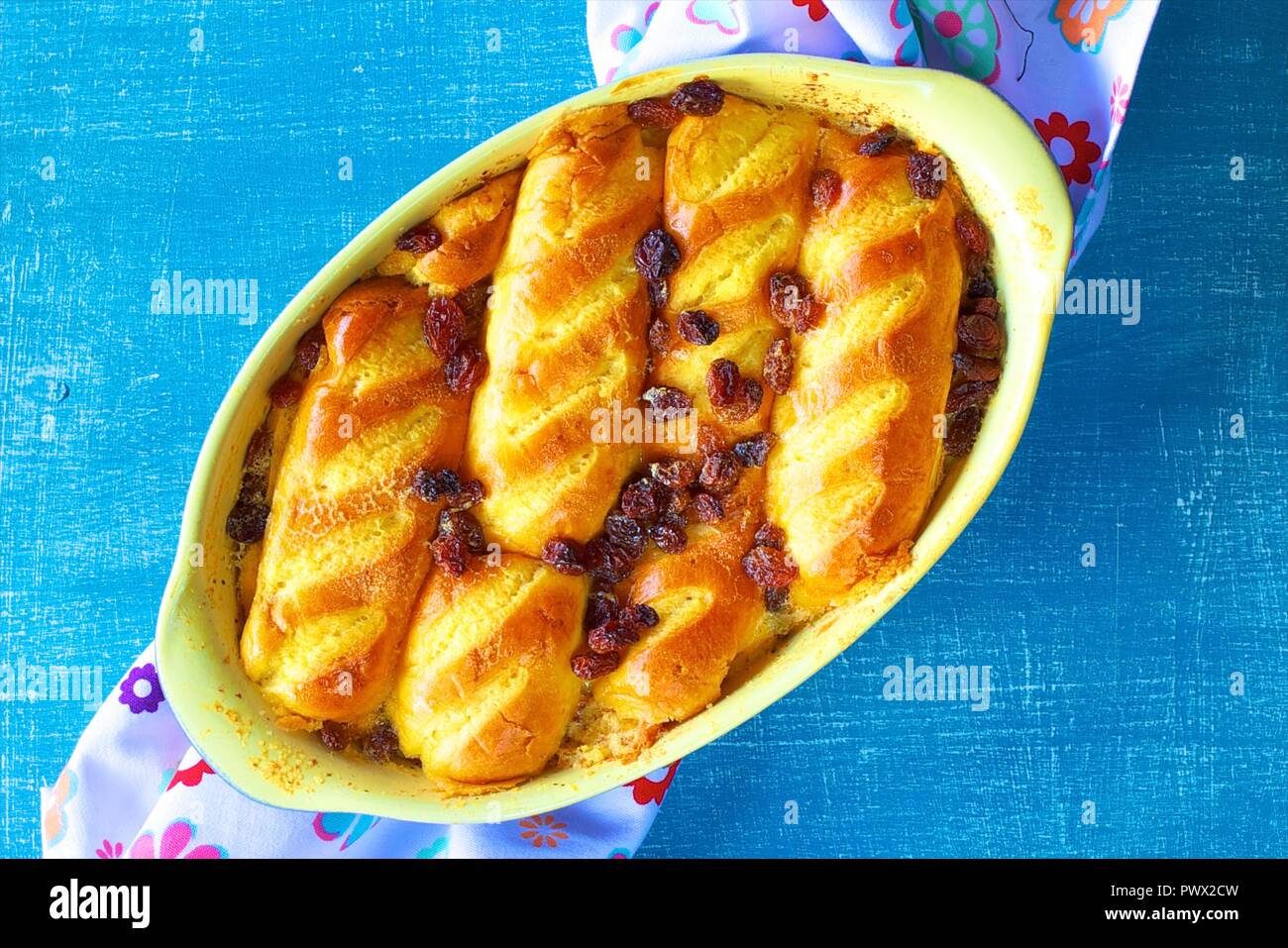 Bread and Butter Pudding Stock Photo