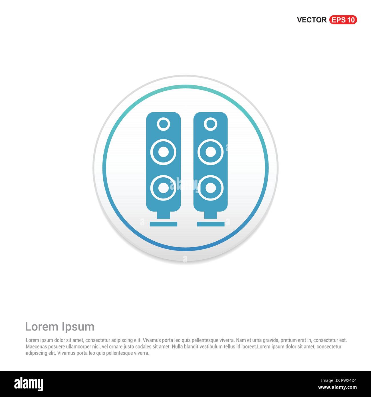 Sound speaker icon - white circle button Stock Vector Image & Art - Alamy