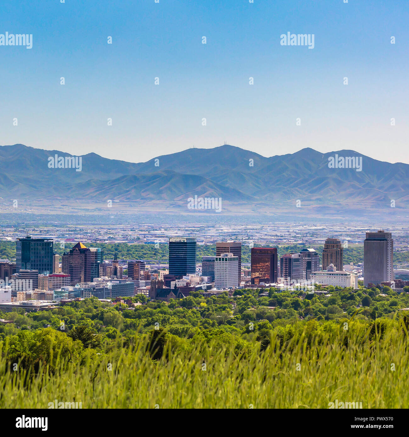 Slc High Rise Sun rise view lake hi-res stock photography and images - Alamy