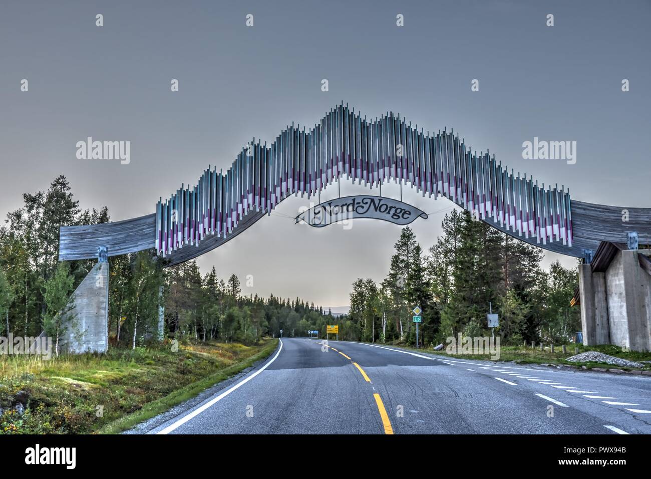 Norwegen, Grenze, Tor, Nordnorwegen, Südnorwegen, Nordland, Tröndelag ...