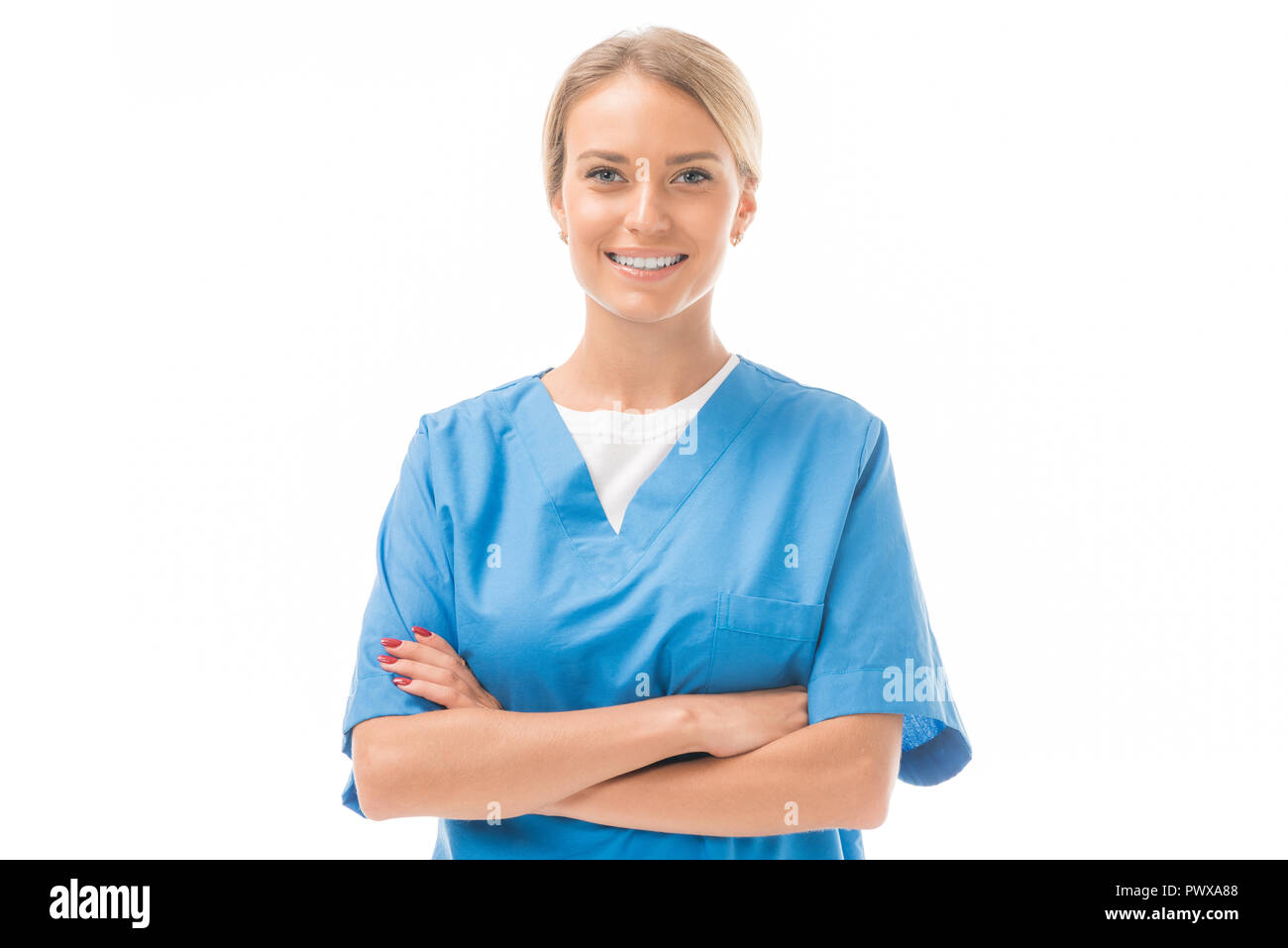 Beautiful doctor nurse smiling arms hi-res stock photography and images ...