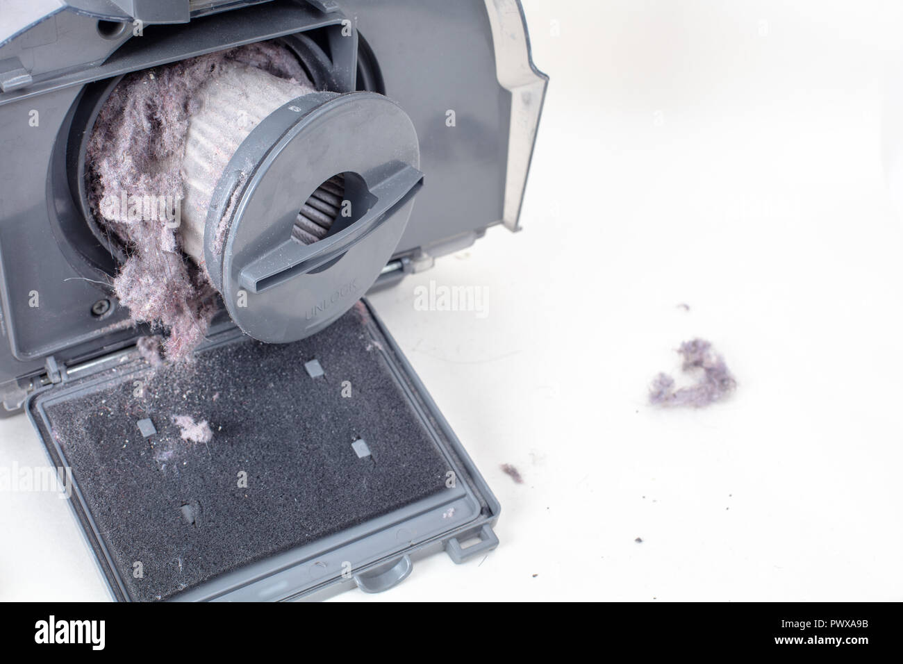 Common household dust on HEPA (High efficiency particulate air) filter