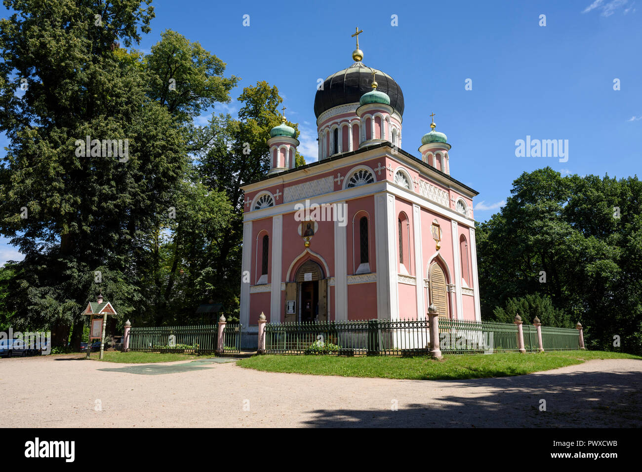 Potsdam. Berlin. Germany. Alexander Nevsky Memorial Church (Alexander-Newski-Gedächtniskirche), Russian orthodox church built for the Russian resident Stock Photo